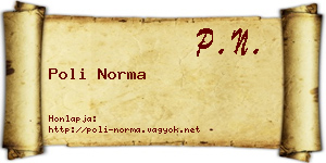 Poli Norma névjegykártya